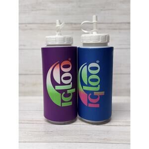 Vintage Igloo Squiggy Retro 32oz Insulated Sport Water Bottle -blue & Purple